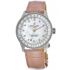 Replica Breitling Navitimer Automatic 35 Mother of Pearl Diamond Dial Women‘s Watch A17395211A1P4