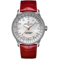 Replica Breitling Navitimer Automatic 35 Mother of Pearl Diamond Dial Women‘s Watch A17395211A1P5
