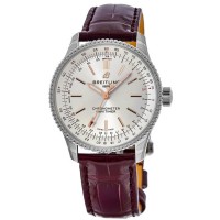 Replica Breitling Navitimer Automatic 35 Silver Dial Burgundy Women‘s Watch A17395F41G1P2