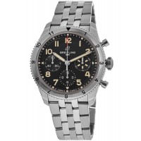 Replica Breitling Classic Avi Chronograph 42 P-51 Mustang Black Dial Steel Bracelet Men‘s Watch A233803A1B1A1