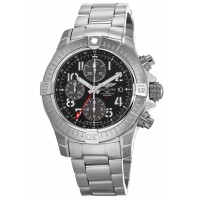 Replica Breitling Avenger Chronograph GMT 45 Black Dial Steel Men‘s Watch A24315101B1A1