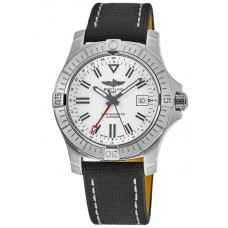 Replica Breitling Avenger Automatic GMT 43 White Dial Leather Deployment Strap Men‘s Watch A32397101A1X2