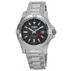 Replica Breitling Avenger Automatic GMT 43 Black Dial Steel Men‘s Watch A32397101B1A1
