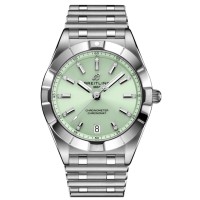Replica Breitling Chronomat Quartz 32 Green Diamond Dial Steel Women‘s Watch A7731010L1A1