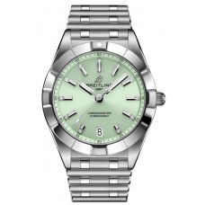 Replica Breitling Chronomat Quartz 32 Green Diamond Dial Steel Women‘s Watch A7731010L1A1