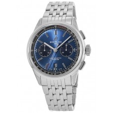 Replica Breitling Premier B01 Chronograph 42 Blue Dial Men‘s Watch AB0118221C1A1