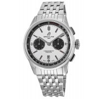 Replica Breitling Premier B01 Chronograph 42 Automatic Silver Panda Dial Steel Men‘s Watch AB0118221G1A1