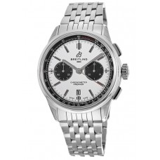 Replica Breitling Premier B01 Chronograph 42 Automatic Silver Panda Dial Steel Men‘s Watch AB0118221G1A1