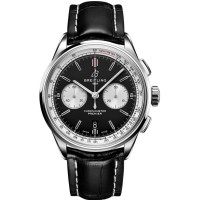 Replica Breitling Premier B01 Chronograph 42 Black Dial Men‘s Watch AB0118371B1P1