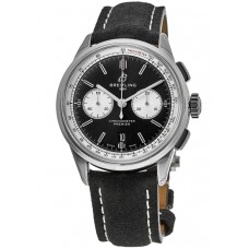 Replica Breitling Premier B01 Chronograph 42 Black Dial Men‘s Watch AB0118371B1X1