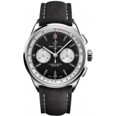 Replica Breitling Premier B01 Chronograph 42 Black Dial Men‘s Watch AB0118371B1X2