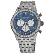 Replica Breitling Navitimer B01 Chronograph 46 Blue Dial Steel Men‘s Watch AB0137211C1A1