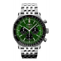 Replica Breitling Navitimer B01 Chronograph 46 Green Dial Bracelet Men‘s Watch AB0137241L1A1