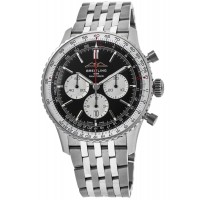 Replica Breitling Navitimer B01 Chronograph 43 Black Dial Steel Men‘s Watch AB0138211B1A1