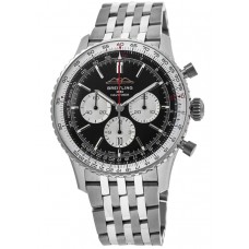Replica Breitling Navitimer B01 Chronograph 43 Black Dial Steel Men‘s Watch AB0138211B1A1