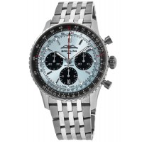 Replica Breitling Navitimer B01 Chronograph 43 Ice Blue Dial Steel Men‘s Watch AB0138241C1A1