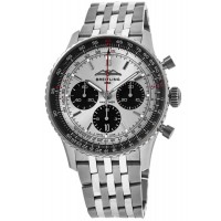 Replica Breitling Navitimer B01 Chronograph 43 Silver Dial Steel Men‘s Watch AB0138241G1A1