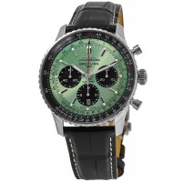 Replica Breitling Navitimer B01 Chronograph 43 Green Dial Men‘s Watch AB0138241L1P1