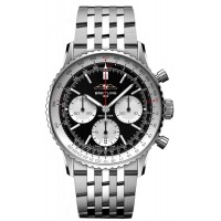 Replica Breitling Navitimer B01 Chronograph 41 Black Dial Steel Men‘s Watch AB0139211B1A1