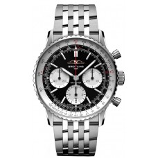 Replica Breitling Navitimer B01 Chronograph 41 Black Dial Steel Men‘s Watch AB0139211B1A1