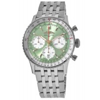 Replica Breitling Navitimer B01 Chronograph 41 Green Dial Steel Men‘s Watch AB0139211L1A1