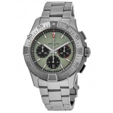 Replica Breitling Avenger B01 Chronograph 44 Green Dial Steel Men‘s Watch AB0147101L1A1