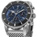 Replica Breitling Superocean Heritage II B01 Chronograph 44 Blue Dial Steel Mesh Band Men‘s Watch AB0162121C1A1
