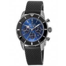 Replica Breitling Superocean Heritage II B01 Chronograph 44 Blue Dial Rubber Strap Men‘s Watch AB0162121C1S1