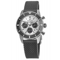 Replica Breitling Superocean Heritage II Chronograph 44 Silver Dial Rubber Strap Men‘s Watch AB0162121G1S1