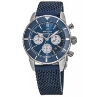 Replica Breitling Superocean Heritage II Chronograph 44 Blue Dial Rubber Strap Men‘s Watch AB0162161C1S1