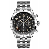 Replica Breitling Super Avi B04 Chronograph GMT 46 P-51 Mustang Black Dial Steel Men‘s Watch AB04453A1B1A1