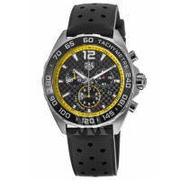 Replica Tag Heuer Formula 1 Chronograph Black Dial Black Rubber Strap Men‘s Watch CAZ101AC.FT8024