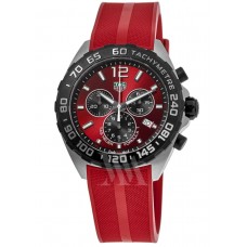 Replica Tag Heuer Formula 1 Chronograph Red Dial Rubber Strap Men‘s Watch CAZ101AN.FT8055
