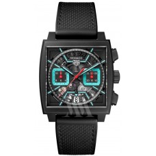 Replica Tag Heuer Monaco Automatic Black Dial Rubber and Men‘s Watch CBL2184.FT6236