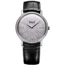 Replica Piaget Altiplano White Gold Diamond Set Dial Black Unisex Watch G0A36128