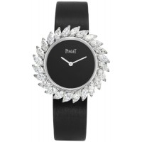 Replica Piaget Limelight Gala Black Dial Diamond Black Satin Strap Women‘s Watch G0A41252