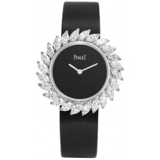 Replica Piaget Limelight Gala Black Dial Diamond Black Satin Strap Women‘s Watch G0A41252