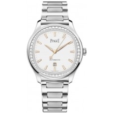 Replica Piaget Polo Date White Dial Diamond Steel Men‘s Watch G0A46019