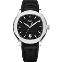 Replica Piaget Polo Date Black Dial Rubber Strap Men‘s Watch G0A47014