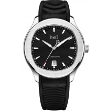 Replica Piaget Polo Date Black Dial Rubber Strap Men‘s Watch G0A47014
