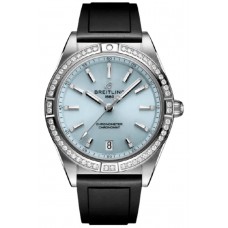 Replica Breitling Chronomat Automatic 36 Blue Dial Rubber Strap Women‘s Watch G10380591C1S1