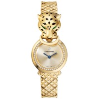 Replica Cartier Panthere Allongee Small Gold Dial Diamond Yellow Gold Women‘s Watch HPI01380
