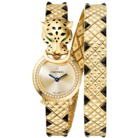 Replica Cartier Panthere Allongee Gold Dial Diamond Yellow Gold Women‘s Watch HPI01382