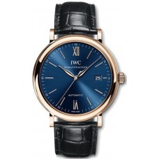 Replica IWC Portofino Automatic Blue Dial Black Men‘s Watch IW356522