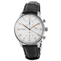 Replica IWC Portugieser Automatic Chronograph Silver Dial Gold Markers Men‘s Watch IW371604