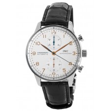 Replica IWC Portugieser Automatic Chronograph Silver Dial Gold Markers Men‘s Watch IW371604