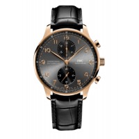Replica IWC Portugieser Automatic Chronograph 18kt Rose Gold Grey Dial Men‘s Watch IW371610