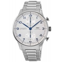 Replica IWC Portugieser Automatic Chronograph Silver Dial Steel Men‘s Watch IW371617