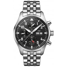Replica IWC Pilot‘s Chronograph Black Dial Steel Men‘s Watch IW378002