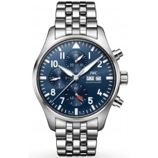 Replica IWC Pilot‘s Chronograph Blue Dial Steel Men‘s Watch IW378004